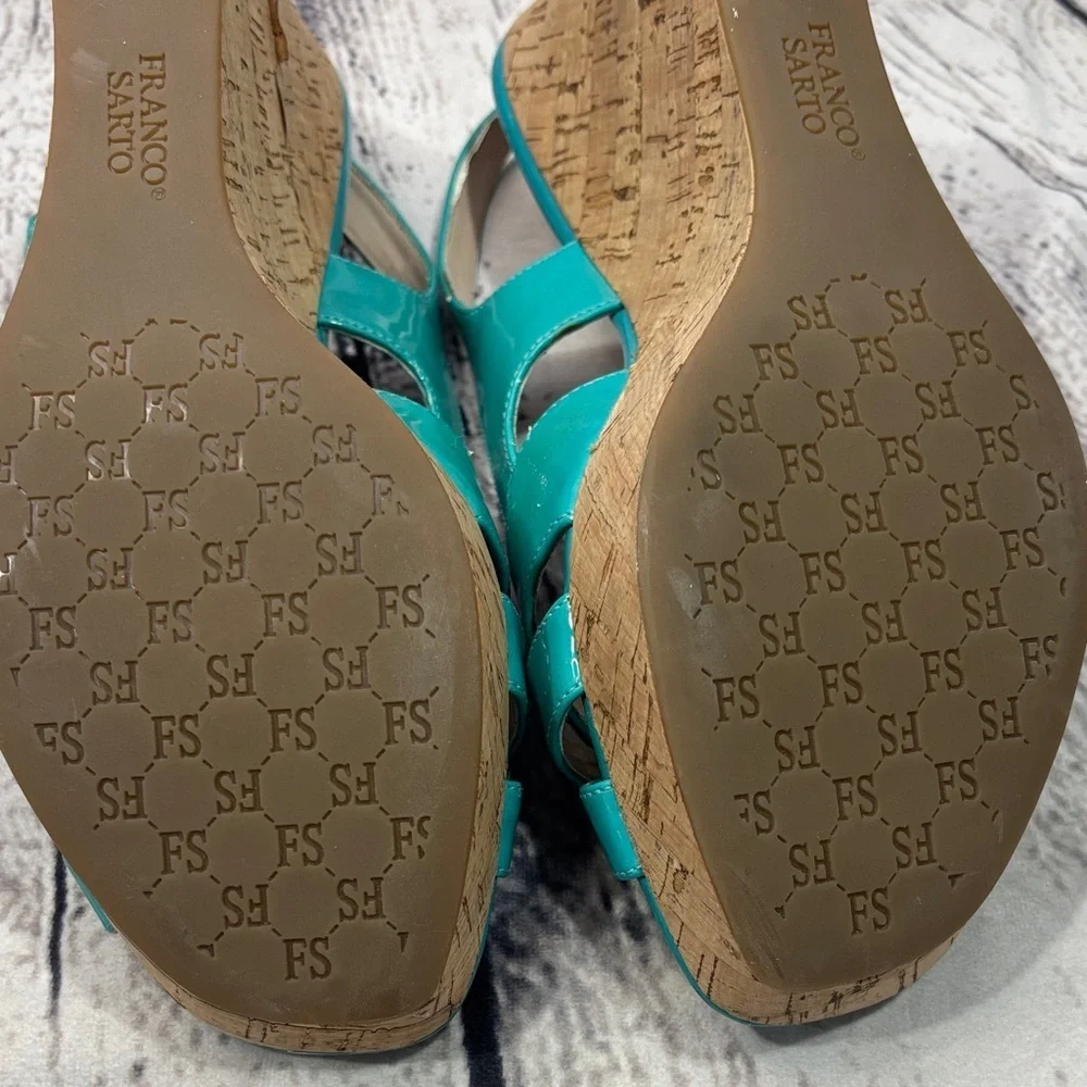 Franco Sarto Aqua Patent Wedge Sandals